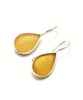 Amber Tear Drop Sea Glass Single Earrings