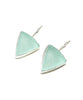 Aqua Triangle Sea Glass Single Drop Earrings