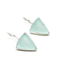 Aqua Triangle Sea Glass Single Drop Earrings