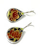 Bold with Gold Teardrop Vintage Pottery Single Drop Earrings