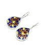 Bold Teardrop Vintage Pottery Single Drop Earrings