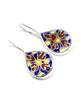 Bold Teardrop Vintage Pottery Single Drop Earrings