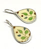 Leaf Pattern Vintage Pottery Single Drop Earrings