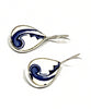 Blue & White Teardrop Vintage Pottery Single Drop Earrings