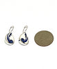 Blue & White Teardrop Vintage Pottery Single Drop Earrings