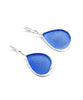 Blue Sea Glass Teardrop Single Earrings