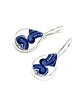 Blue and White Swirl Teardrop Vintage Pottery Single Drop Earrings