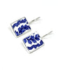Blue & White Leaf Garland Vintage Pottery Single Drop Earrings