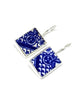 Blue & White Geometric Vintage Pottery Single Drop Earrings