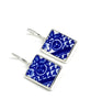 Blue and White Graphic Vintage Pottery Single Drop Earrings