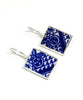 Blue & White Geometric Vintage Pottery Single Drop Earrings