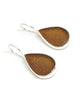 Brown Teardrop Sea Glass Single Drop Earrings