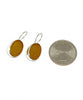 Rich Amber Brown Sea Glass Oval Shape Single Earrings