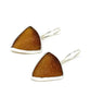 Brown Triangle Sea Glass Single Drop Earrings