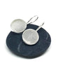 Round Clear Sea Glass Single Drop Earrings
