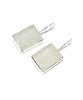 Clear Rectangle Sea Glass Single Drop Earrings