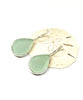Coke Bottle Blue Sea Glass Teardrop Shape Single Earrings
