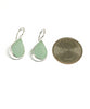 Coke Bottle Blue Sea Glass Teardrop Shape Single Earrings