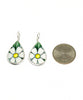 Large White & Yellow Daisy Vintage Pottery Single Drop Earrings