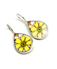 Yellow Daisy Vintage Pottery Single Drop Earrings