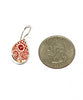 Red & White Teardrop Vintage Pottery Single Drop Earrings