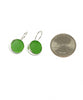 Green Sea Glass Round Shape Single Earrings