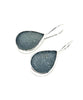 Dark Gray Teardrop Sea Glass Earrings
