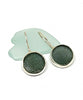 Dark Grey Sea Glass Round Shape Single Earrings
