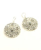 Antique Lace Cast in Sterling Silver with Faceted Blue Topaz Stone Earrings