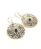 Antique Lace Cast in Sterling Silver with Black Onyx Stone Earrings