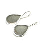 Light Gray Teardrop Sea Glass Earrings