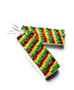 Rasta Stripes Beaded Glass Single Drop Earrings