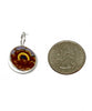 Brown & Yellow Flower Vintage Pottery Single Drop Earrings