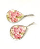 Soft Pink Roses Vintage Pottery Single Drop Earrings