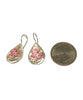Soft Pink Roses Vintage Pottery Single Drop Earrings