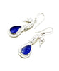 Sea Horse & Cobalt Sea Glass Earrings