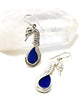 Sea Horse & Cobalt Sea Glass Earrings