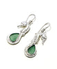 Sea Horse and Soft Green Sea Glass Earrings