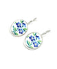 Little Blue Flowers Vintage Pottery Single Drop Earrings