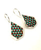 Rust, Turquoise & White Fused Seed Bead Earrings