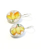 Yellow Floral Vintage Pottery Single Drop Earrings