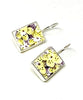Little Yellow Flowers Vintage Pottery Single Drop Earrings