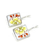 Yellow & Orange Flower Vintage Pottery Single Drop Earrings