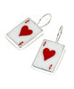Ace of Hearts Vintage Pottery Single Drop Earrings