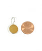 Rich Amber Round Sea Glass Single Drop Earrings