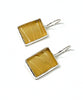 Textured Amber Sea Glass Rectangle Shape Single Earrings