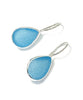 Aqua Sea Glass Natural Shape Single Earrings