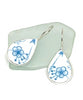 Aqua Blue Flower Vintage Pottery Teardrop Single Drop Earrings