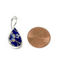 Blue Flower with Gold Detail Vintage Pottery Teardrop Single Drop Earrings