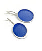 Blue Sea Glass Oval Single Drop Earrings